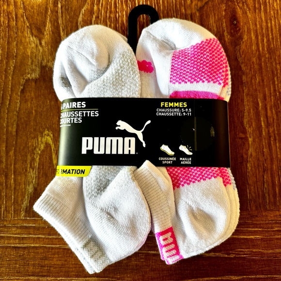 6-pack white Puma low cut women’s athletic socks - Picture 2 of 9